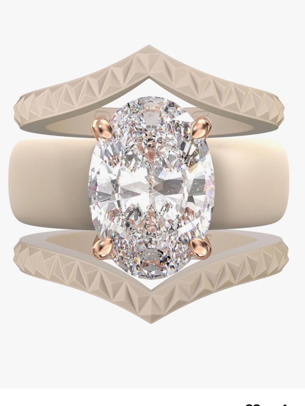 ♥️💖 Rinfit WEDDING SET Huge CZ Engagement Stone & 2 Bands Size 10 NWT